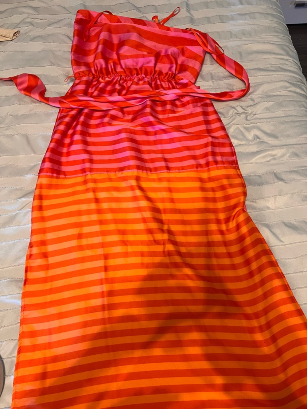 BCBGMaxAzria Pink and Orange Striped Dress